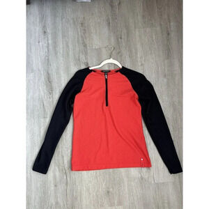 Lauren By Ralph Lauren Quarter Zip Waffle Top Athleisure Size Medium